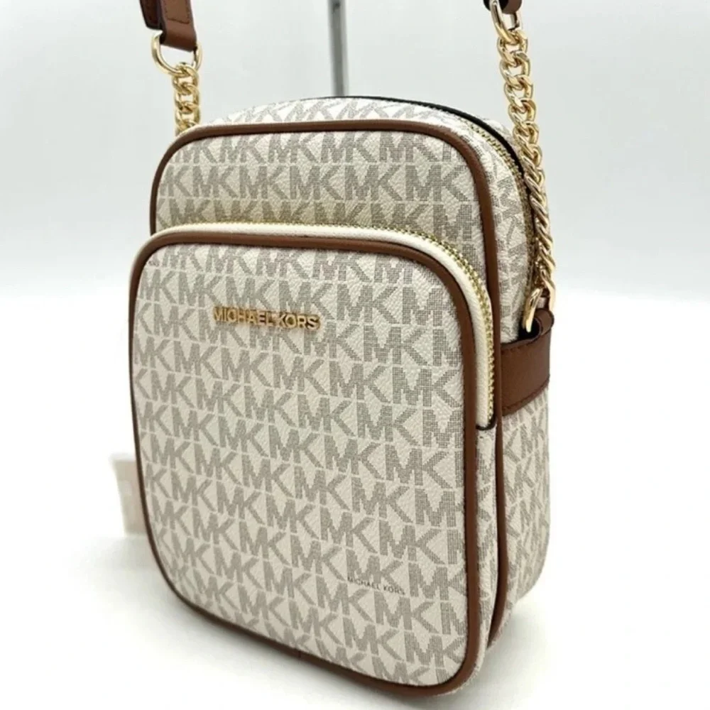Michael Kors Medium NS Chain Xbody Bag Vanilla/Brown